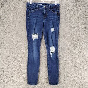 Old Navy Jeans Womens 4 Dark Wash Stretch Mid Rise Rockstar Super Skinny *Read*